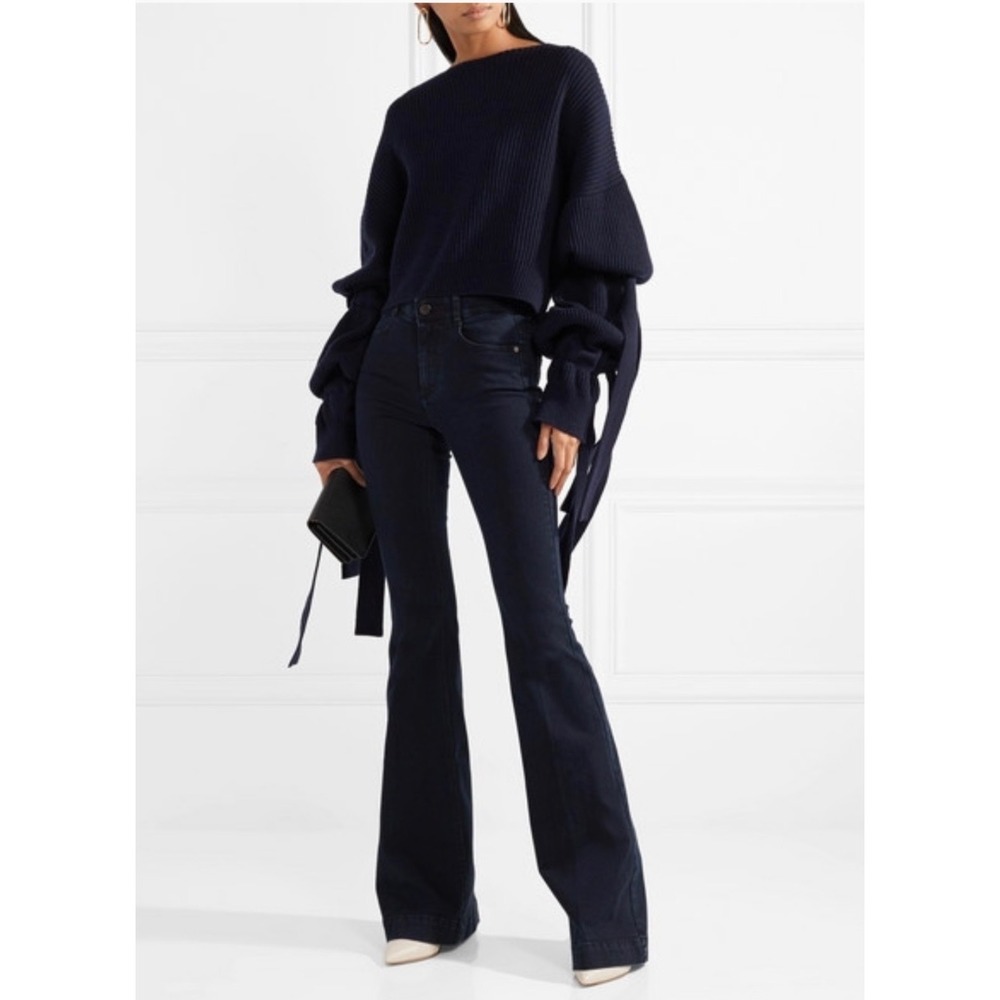 Stella McCartney 70s High Rise Flared Jeans Dark Blue Denim Italy Size 26
